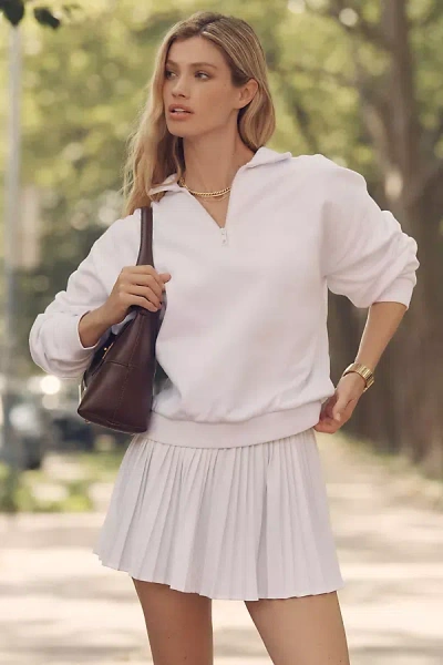 By Anthropologie Weddings Bride Embroidered Quarter-zip Pullover In White