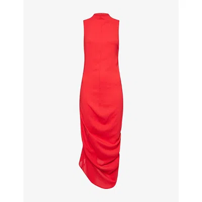 Jacquemus Red High Neck Sleeveless Midi Dress In Red