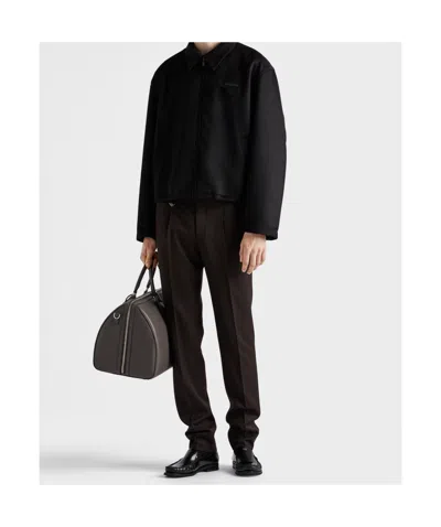 Prada Wool Pants In Black