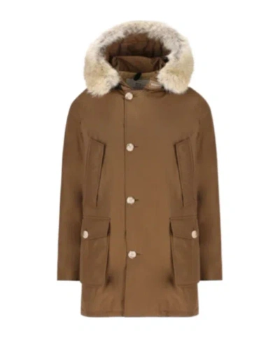 Woolrich Arctic Parka With Removable Brown Fur In Brown