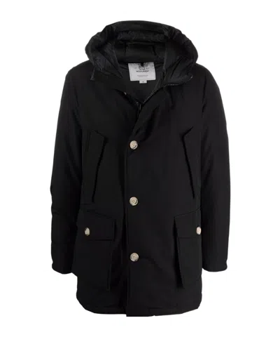 Woolrich Arctic Long Parka Large Hood In Black