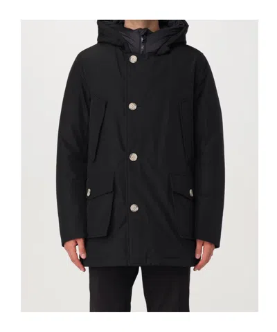 Woolrich Arctic Long Parka Large Hood In Black
