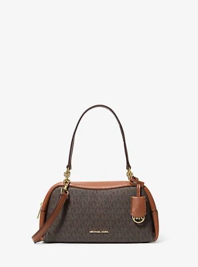 Michael Kors Cecily Small Signature Logo Shoulder Bag In Brown