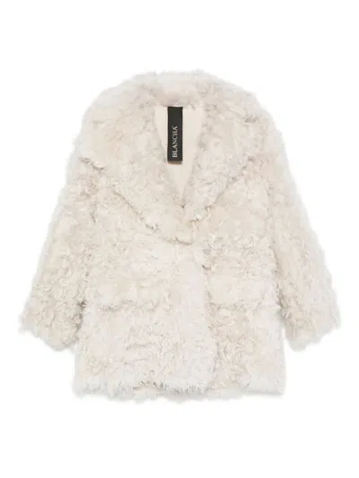 Blancha Shearling Jacket In White