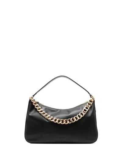 Twinset Twin-set Black Crossbody Bag With Chain Strap In Black