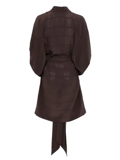 Carine Gilson Silk Robe In Brown