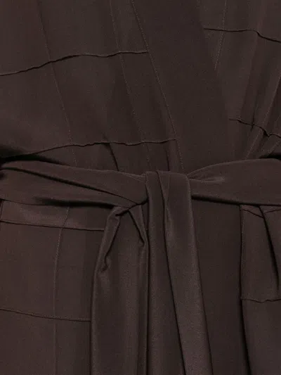 Carine Gilson Silk Robe In Brown