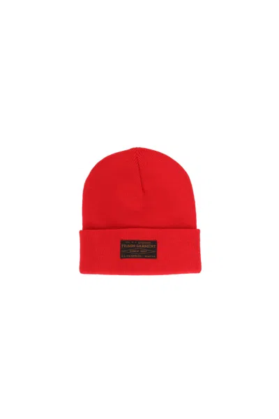 Filson Ballard Watch Logo-patch Beanie In Red