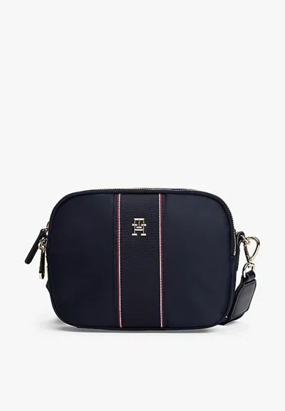 Tommy Hilfiger Textured Stripe Crossbody Bag In Space Blue