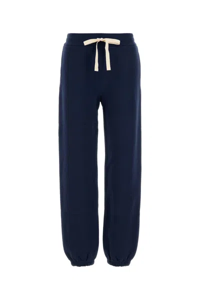 Jil Sander Cotton Joggers With Elastic Waistband And Cuffs In Blue