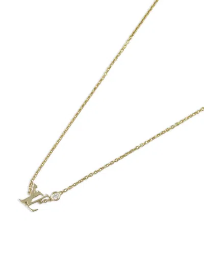 Pre-owned Louis Vuitton 2010s 18k Yellow Gold Monogram-pendant Diamond Necklace
