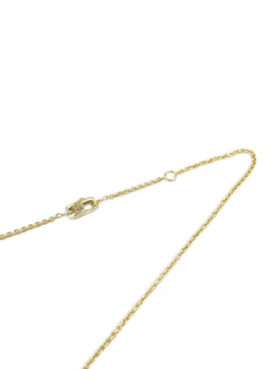 Pre-owned Louis Vuitton 2010s 18k Yellow Gold Monogram-pendant Diamond Necklace