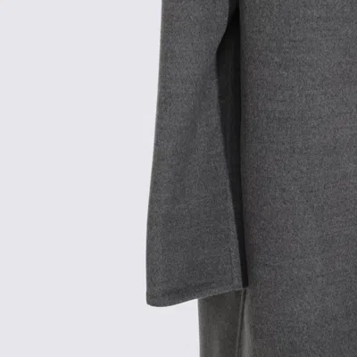 Fabiana Filippi Robe Coat With Notched Lapel And Pockets In Gray