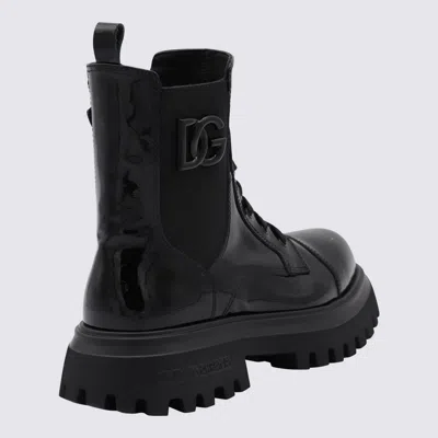 Dolce & Gabbana Black Leather Boots In Black
