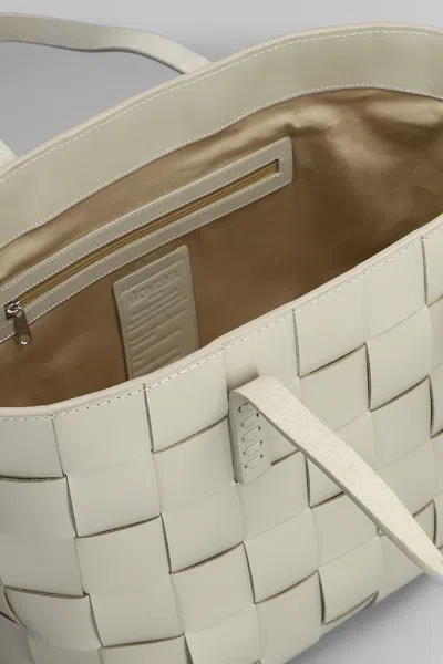 Dragon Diffusion Box Weave Basket Tote In Beige Leather In Sand