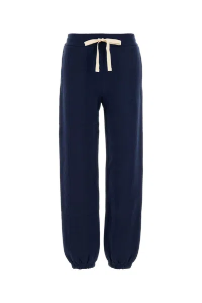 Jil Sander Cotton Joggers With Elastic Waistband And Cuffs In Blue