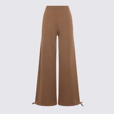 Max Mara Nigeria Wool Wide-leg Pants In Brown
