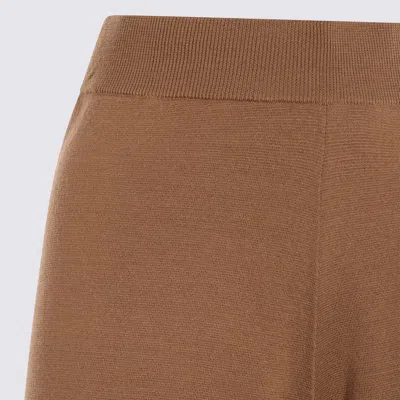 Max Mara Nigeria Wool Wide-leg Pants In Brown