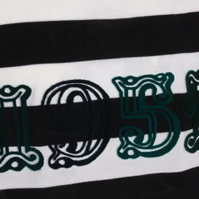 Max Mara Bold Black And White Striped V-neck Sweater With Button-down Front In Black