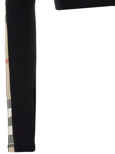 Burberry Check Print Cropped Top In Black