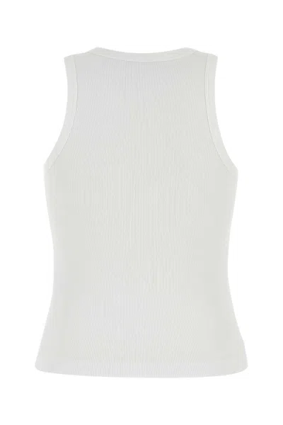 Givenchy Women Slim Tank Top With Logo Print In White