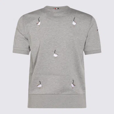 Thom Browne Knitwear Crewneck Embroidered Short Sleeves In Gray