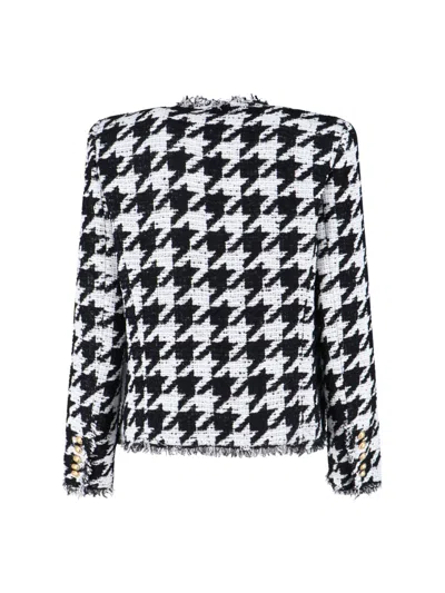 Balmain Blackwhite All-over Check Blazer
