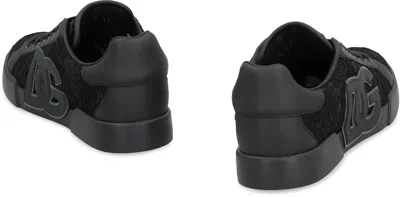 Dolce & Gabbana Taormina Casual Low-top Lace Sneakers In Black