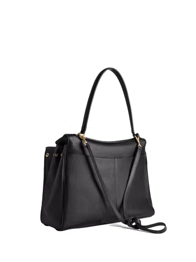 Balenciaga Rodeo Medium Smooth Leather Hand Bags In Black