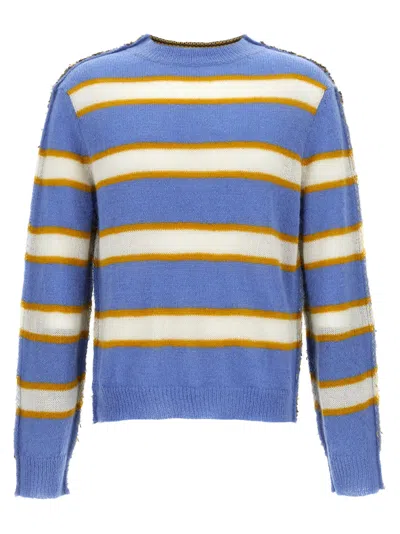 Marni Embroidered Mohair Blend Sweater In Blue