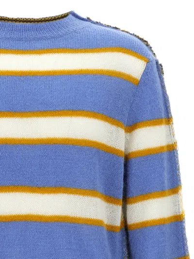 Marni Embroidered Mohair Blend Sweater In Blue