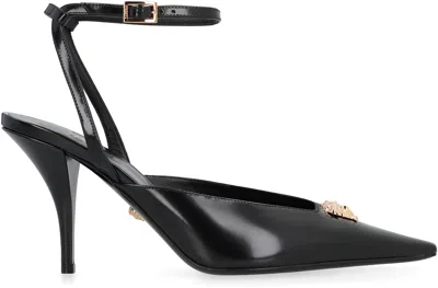 Versace Medusa Patent Calfskin Stiletto Pump In Black
