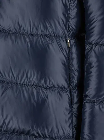 Herno Faux-fur Collar Down Coat In Blue