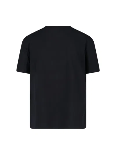 Balmain Crew Neck Flocked Letter T-shirt In Black