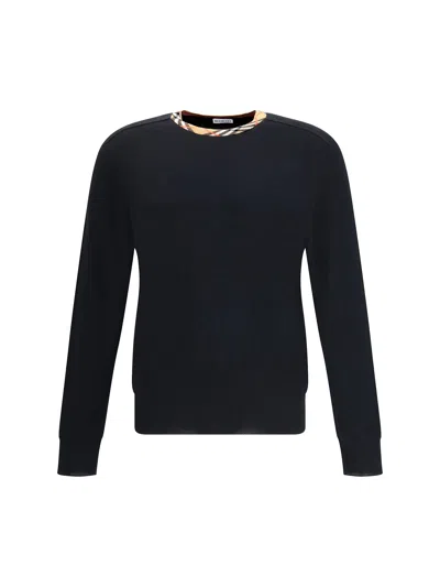 Burberry Ralph Lauren Purple Label Cable Pullover In Black