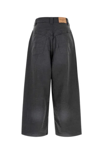 Balenciaga Trompe Loeil Denim Trousers In Gray