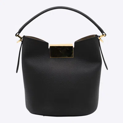 Marni Trunkaroo Leather Bucket Bag In Black