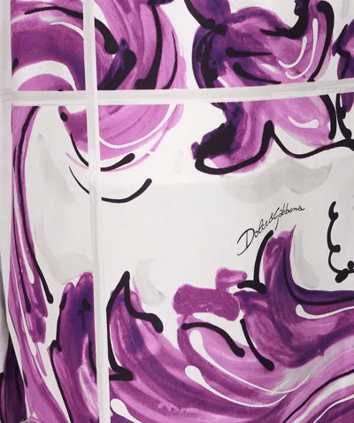 Dolce & Gabbana Majolica-print Poplin Shorts In Purple