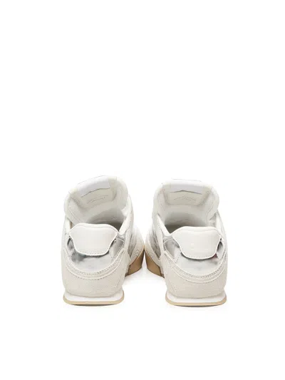Chloé Kick Metallic-panelled Sneakers In Silver