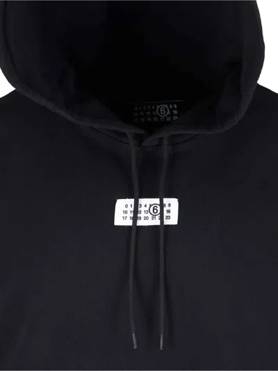 Mm6 Maison Margiela Mm6 By Maison Margiela Relaxed-fit Cotton Hoodie With Adjustable Drawstring In Blue