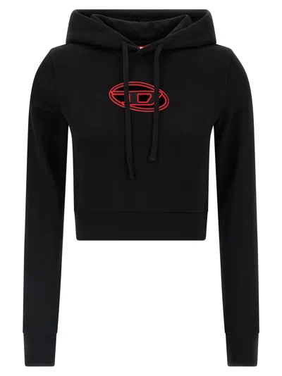 Diesel F-slimmy Cotton Blend Sweatshirt In Black