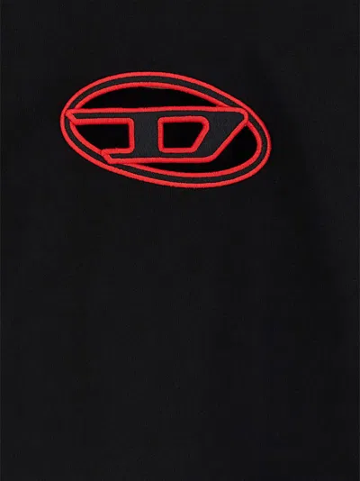 Diesel F-slimmy Cotton Blend Sweatshirt In Black