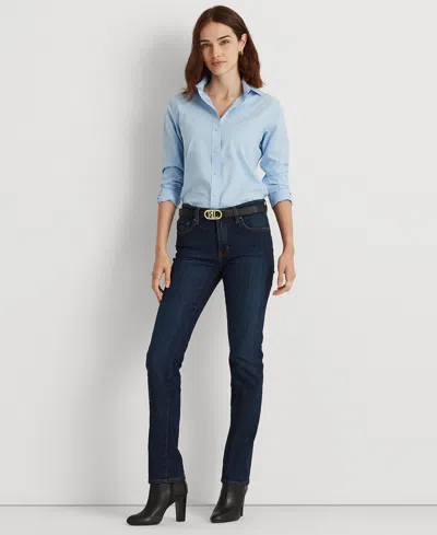 Ralph Lauren Petite Mid-rise Straight Jean, Petite & Petite Short Lengths In Blue