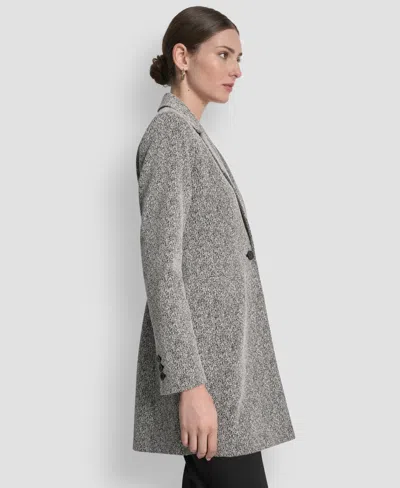 Dkny Women's Notch-lapel Single-button Long-sleeve Jacket, Regular & Petite In Gray