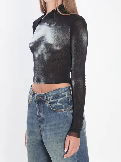 Jean Paul Gaultier Asymmetric Body Dust Top In Black