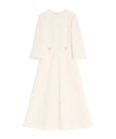 Valentino Vlogo Midi Dress In White