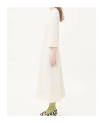 Valentino Vlogo Midi Dress In White