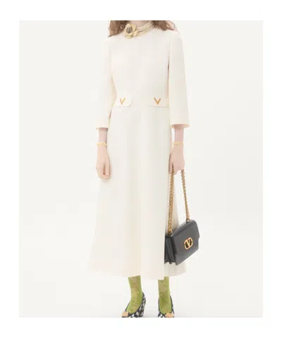 Valentino Vlogo Midi Dress In White