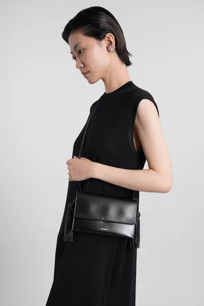 Jil Sander Tassel Crossbody Bag In Black