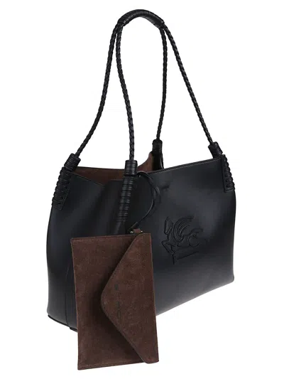 Etro Small Libra Tote Bag In Black